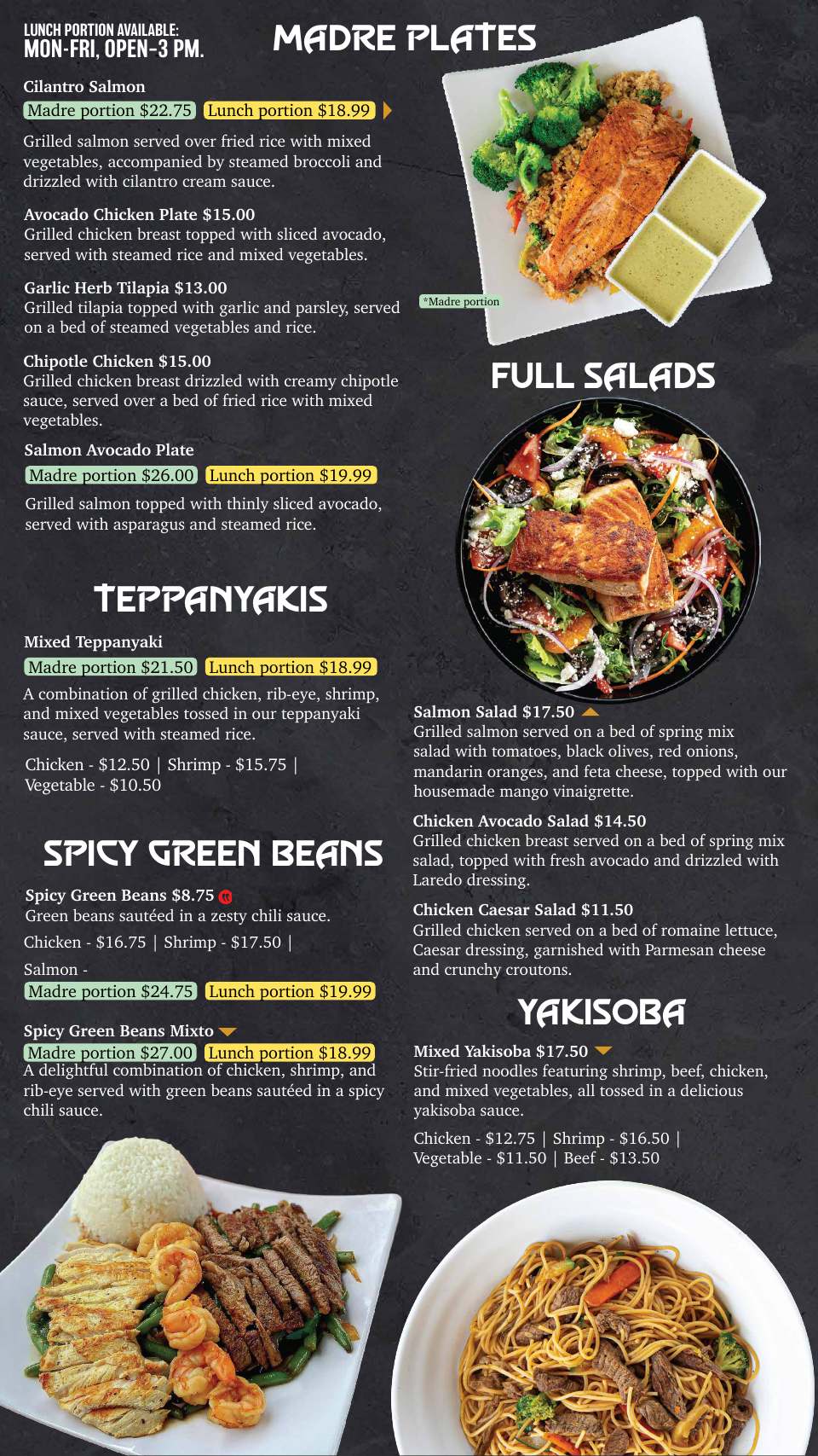 Printed menu, page 2 of 7