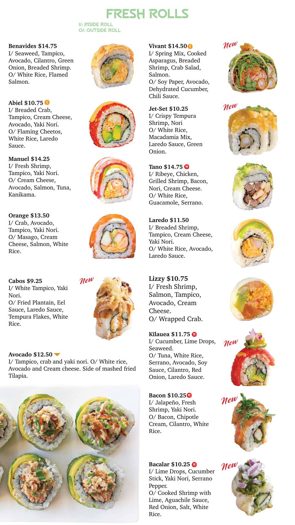Printed menu, page 3 of 7