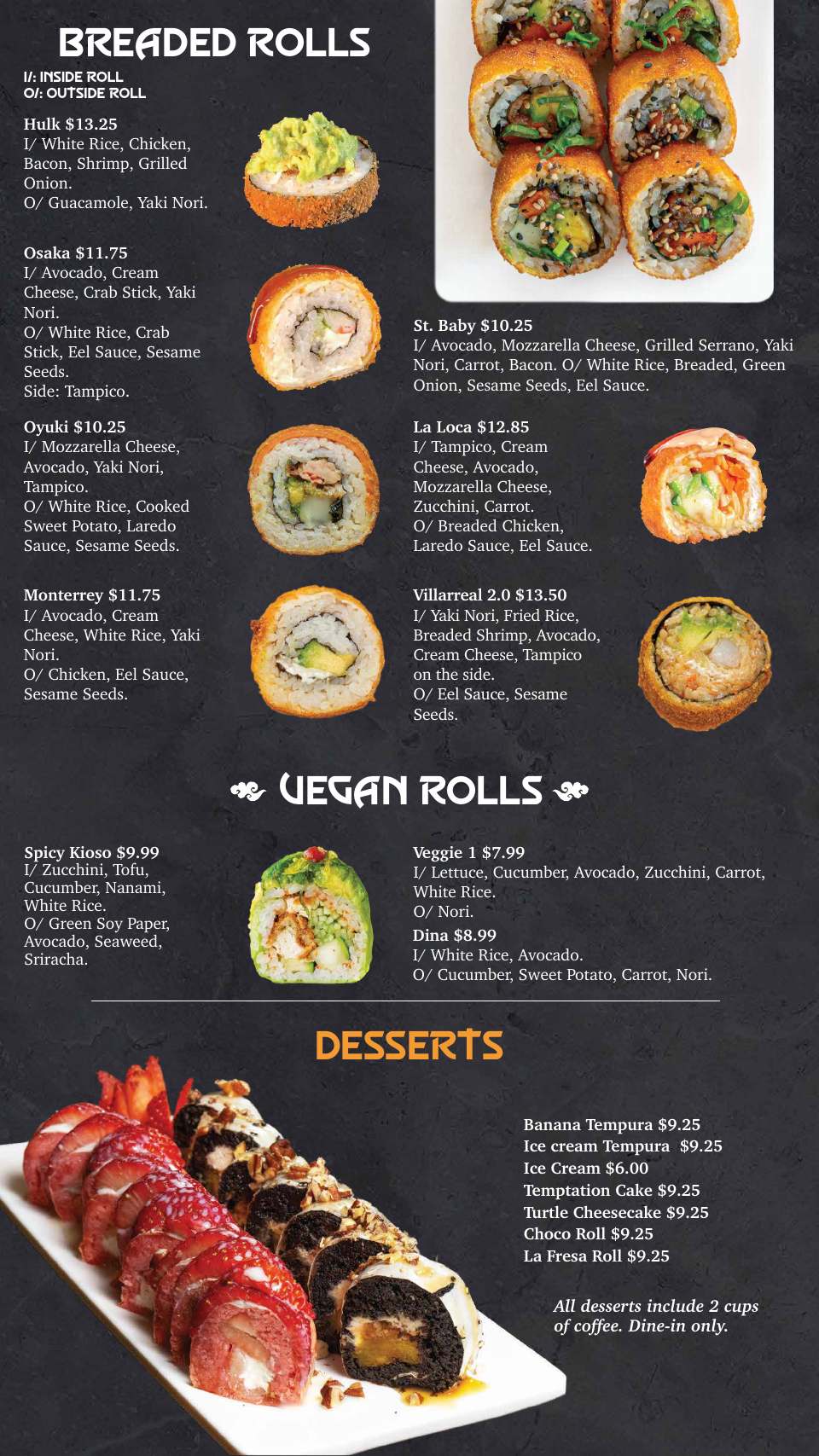 Printed menu, page 6 of 7